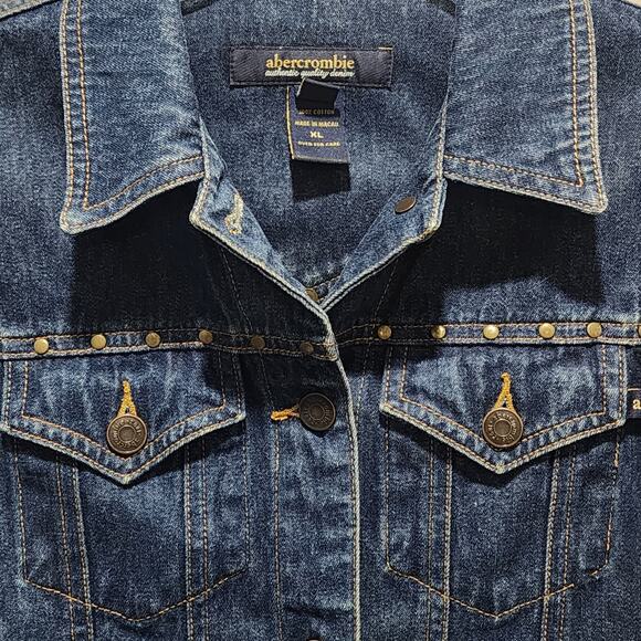 Faith Can Move Mountains Custom Floral Upcycled Denim Jacket W/Stud Details, L - Picture 5 of 7